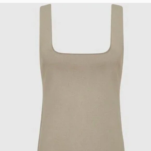 Reiss Devon Knitted Square Neck Vest Sage Large - Picture 7 of 7